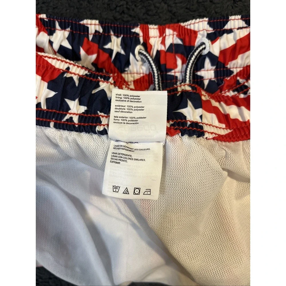 Speedo Swim Trunks Shorts men's Small Stars Stripes mesh lined Americana USA